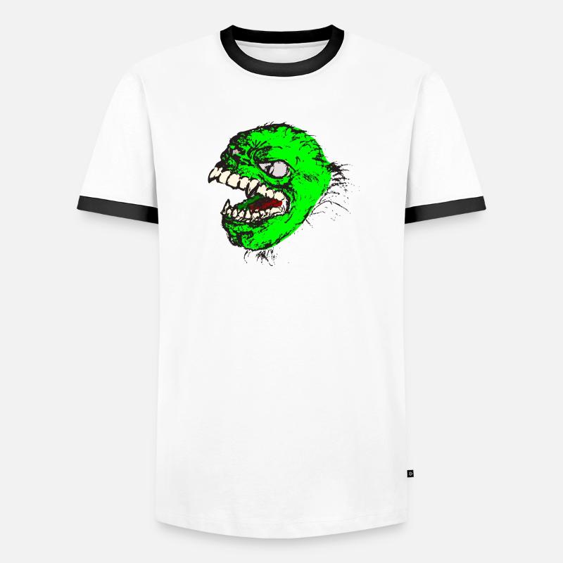 Green monster has sharp teeth Men's Ringer Shirt