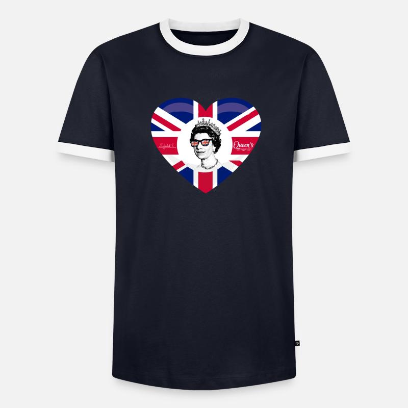 British Queen Monarchy Platinum Jubilee 70th yr Men's Ringer Shirt
