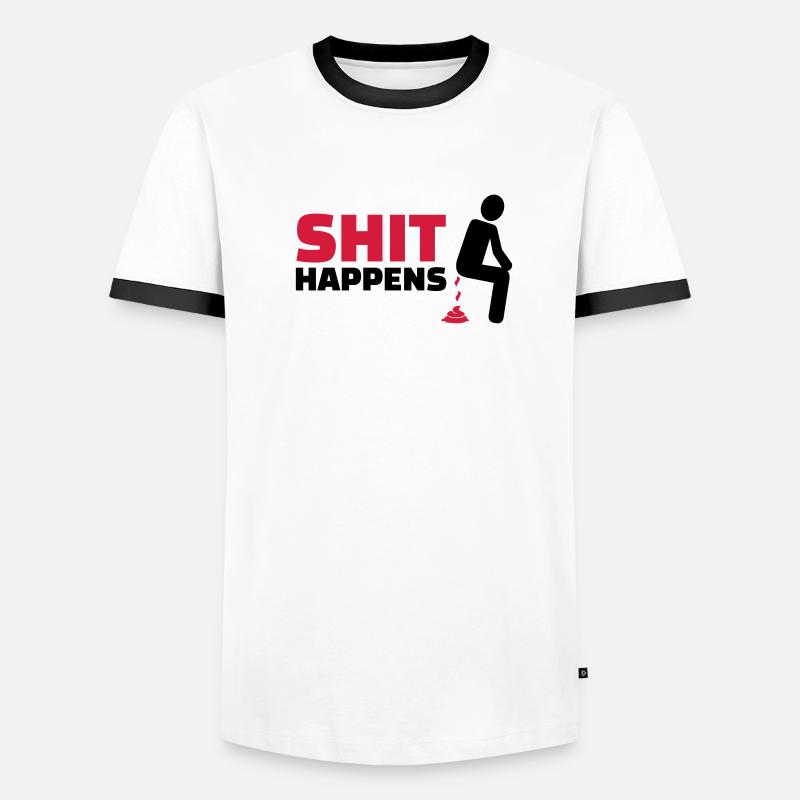 Shit happens Männer Kontrast-T-Shirt