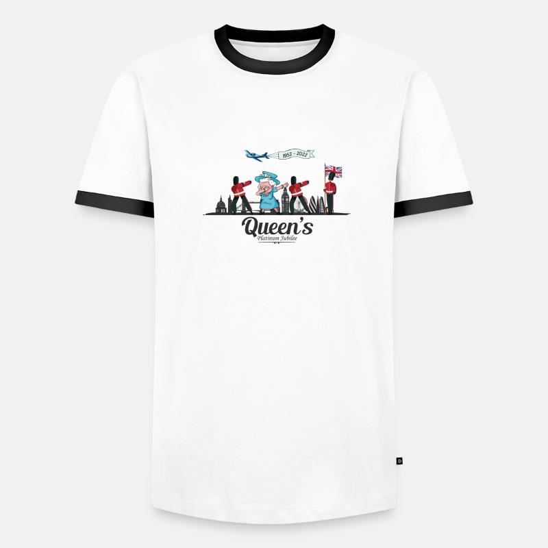 Dabbing British Queen Monarchy Platin-Jubiläum Männer Kontrast-T-Shirt