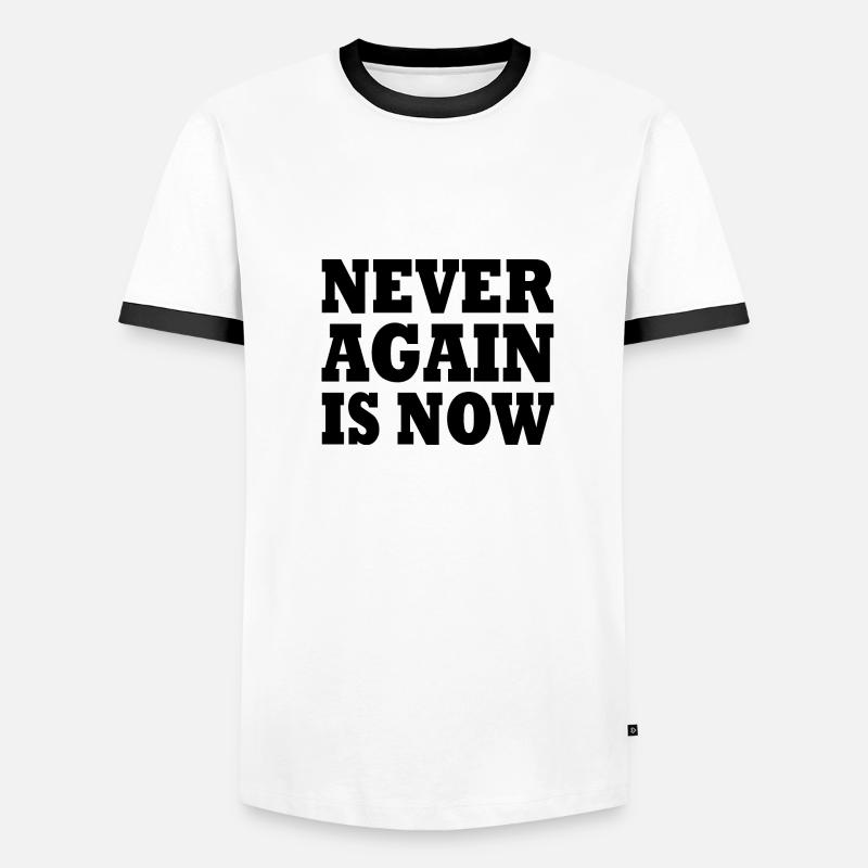 Never again is now Men's Ringer Shirt