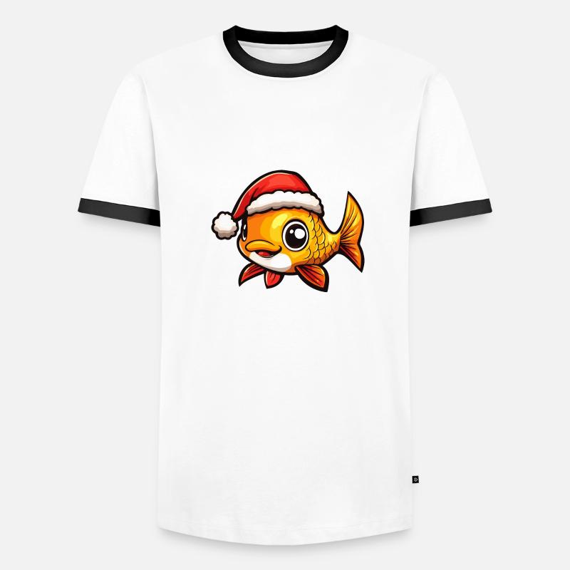 Poisson rouge Noël mignon T-shirt contrasté Homme