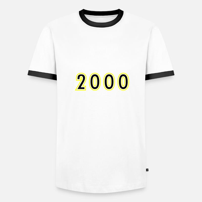 2000 Année Anniversaire T-shirt contrasté Homme