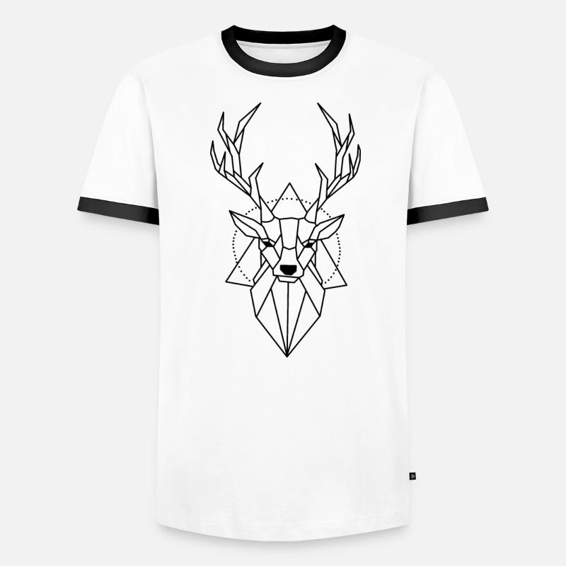 Geometric Deer Forest Men's Ringer Shirt