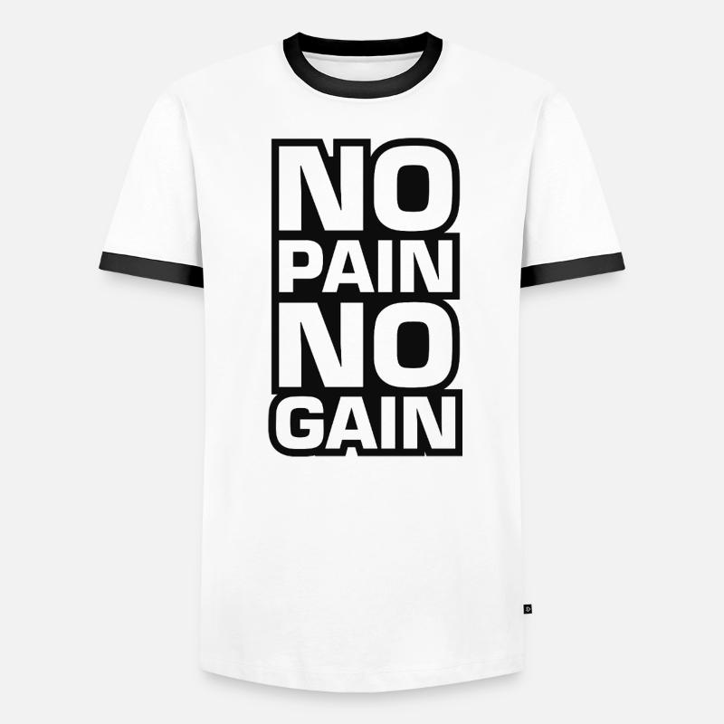 Pas de douleur, pas de gain Motivation T-shirt contrasté Homme