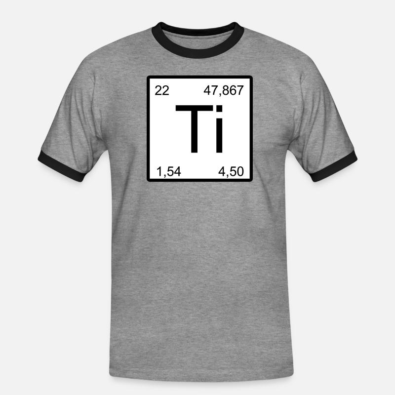 Titanium Elementsymbol Minimal Tile - Männer Kontrast-T-Shirt - Grau meliert/Schwarz