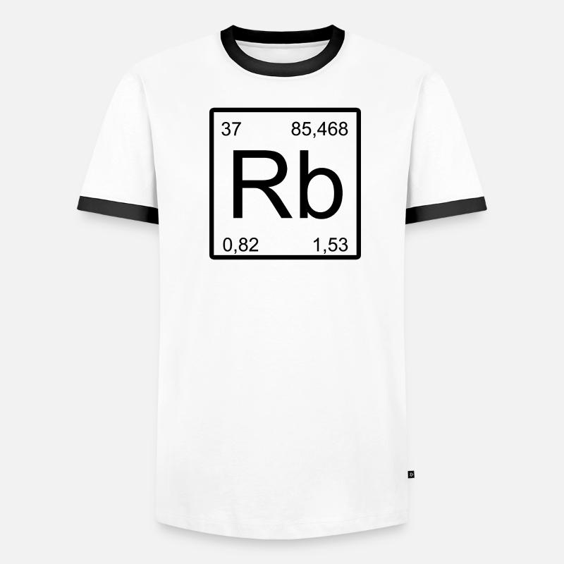 Conception typographique du symbole de rubidium T-shirt contrasté Homme