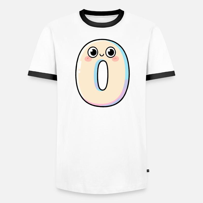 Zero Kawaii lächelt Männer Kontrast-T-Shirt