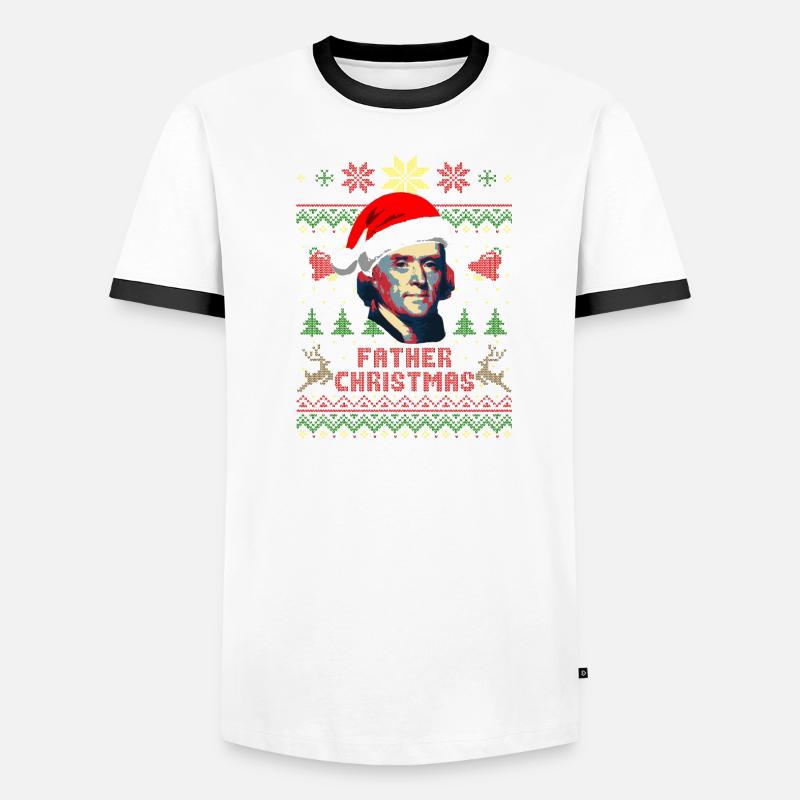 Thomas Jefferson Weihnachtsmann Männer Kontrast-T-Shirt
