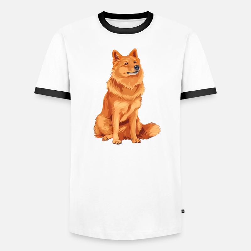 Finnish Spitz Männer Kontrast-T-Shirt