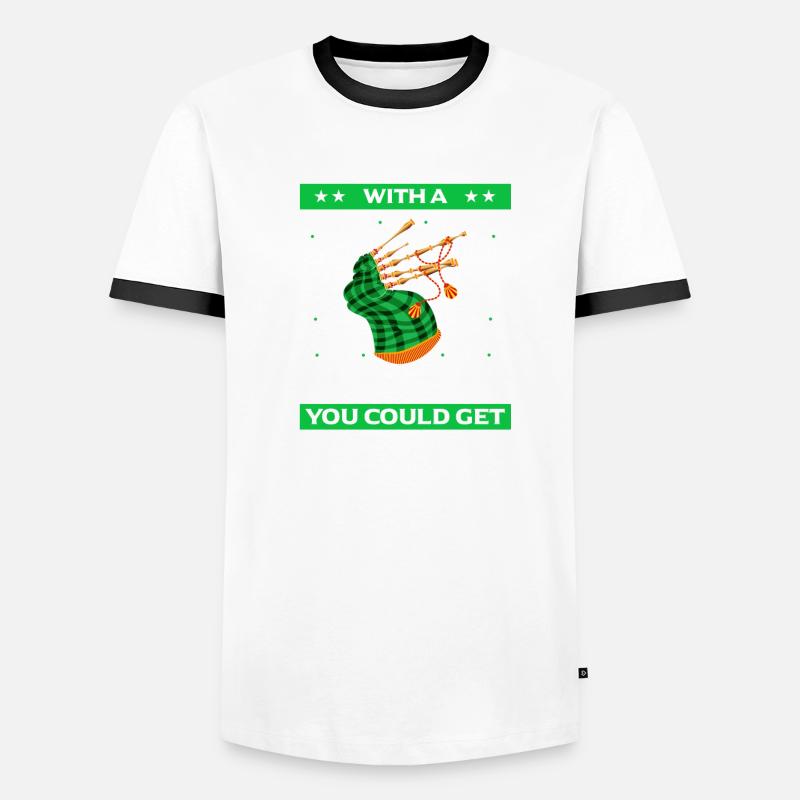 Conception de cornemuse pour la fierté écossaise et la cornemuse T-shirt contrasté Homme
