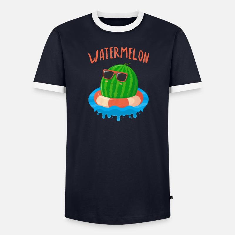 Wassermelone 1 Männer Kontrast-T-Shirt