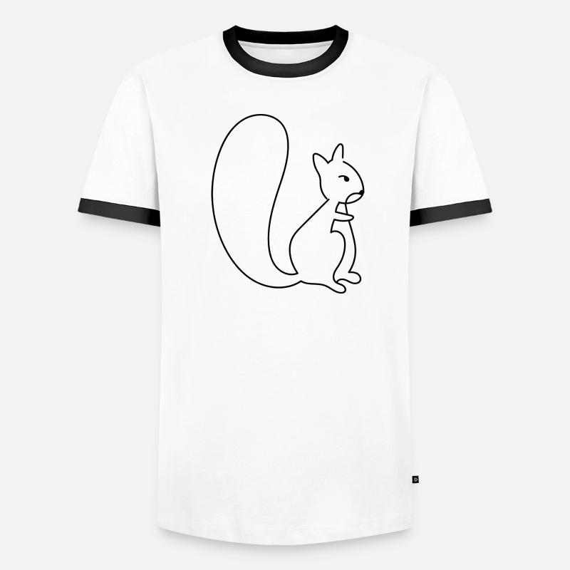 Chipmunk Sketch Waldtier Süßes Eichhörnchen Männer Kontrast-T-Shirt