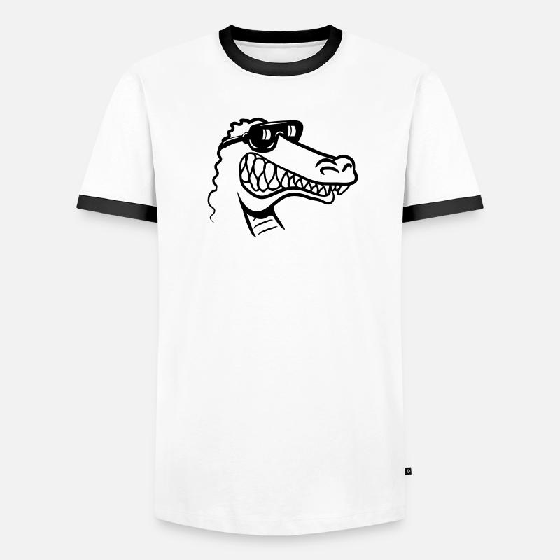 Crocodile drôle fun T-shirt contrasté Homme