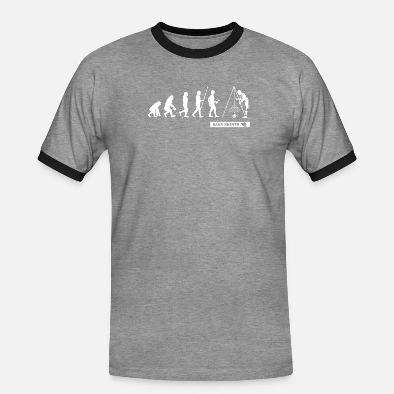SAARLAND EVOLUTION | SCHWENKER | GESCHENKIDEE - Männer Kontrast-T-Shirt - Grau meliert/Schwarz