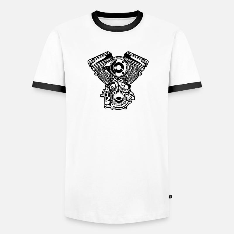 Motorcycle Engine / Engine 01_black Men's Ringer Shirt