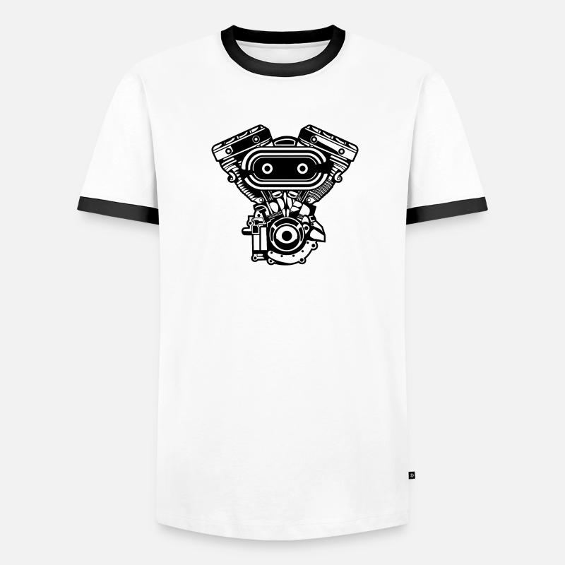 Motorcycle Engine / Engine 02_black Men's Ringer Shirt
