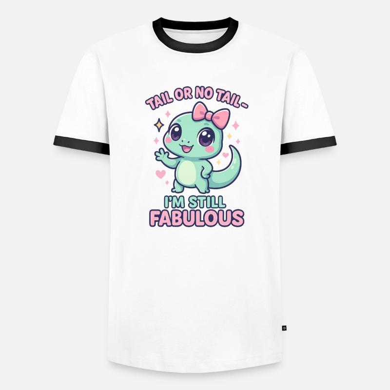 Cool Funny Gecko Dicton - queue ou pas queue T-shirt contrasté Homme