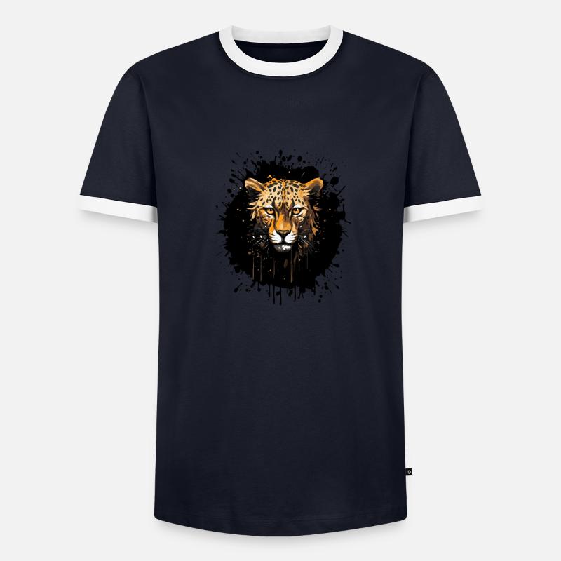Portrait de guépard T-shirt contrasté Homme