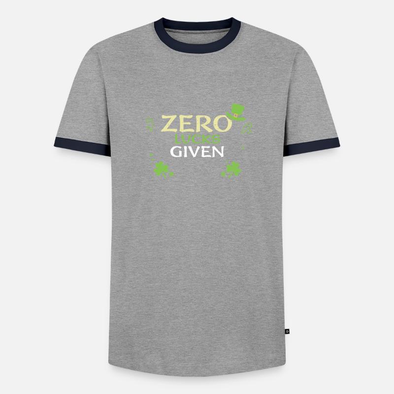 Zero Lucks Given - Männer Kontrast-T-Shirt - Grau meliert/Schwarz