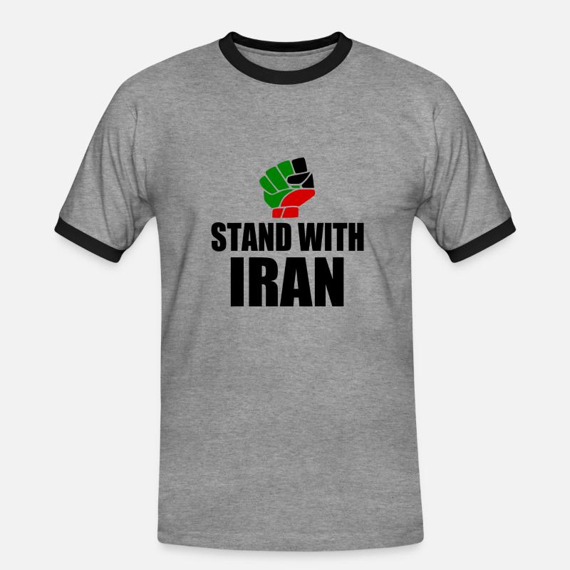 Stand with iran - Men's Ringer Shirt - heather grey/black