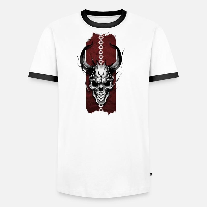 Daemon's Grasp: Sinister Skull Men's Ringer Shirt