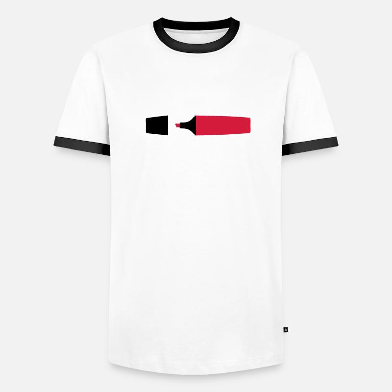 Textmarker Männer Kontrast-T-Shirt