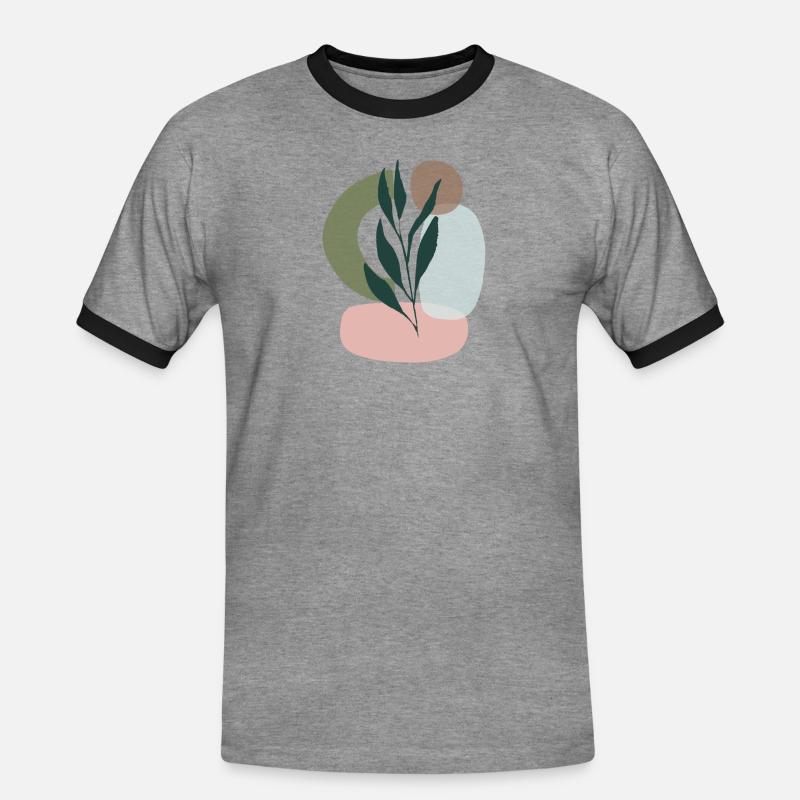 Minimalistic Boho Style - Männer Kontrast-T-Shirt - Grau meliert/Schwarz