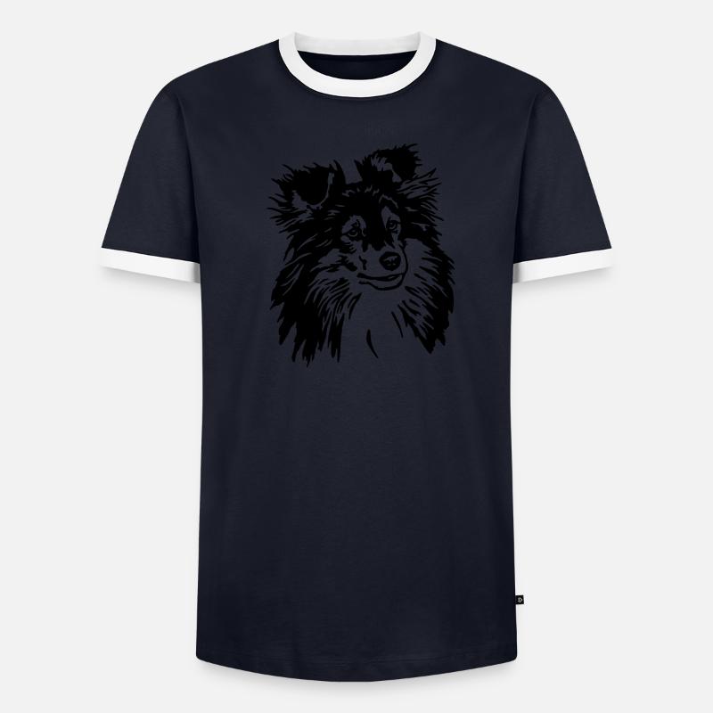 3 Sheltie Männer Kontrast-T-Shirt