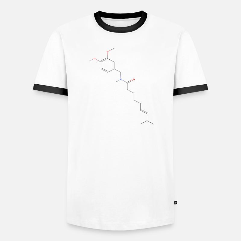 Molécule de capsaïcine - Formule structurale colorée T-shirt contrasté Homme