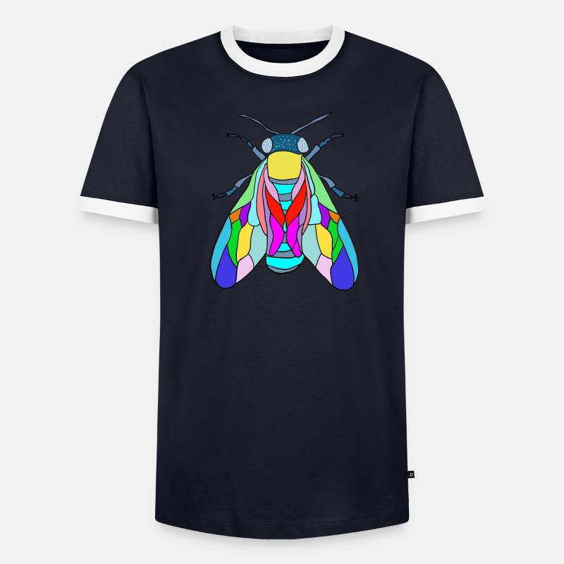 Fliege Männer Kontrast-T-Shirt