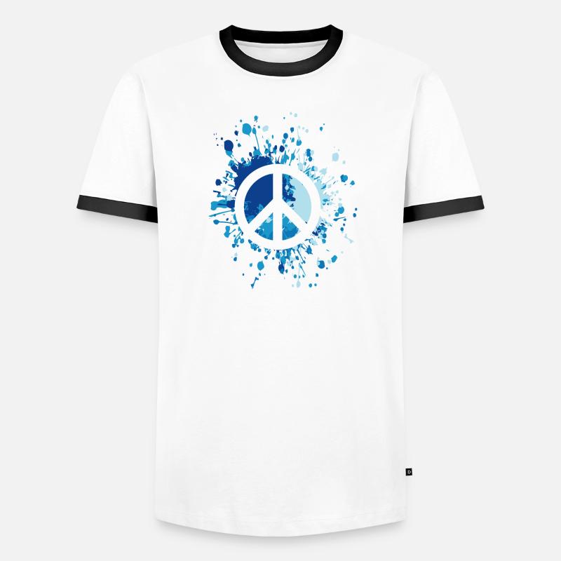 Éclaboussure de couleur de symbole de paix T-shirt contrasté Homme