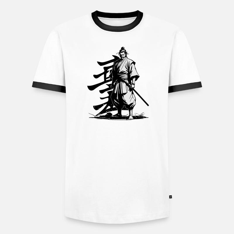 SAMURAI-KRIEGER Männer Kontrast-T-Shirt