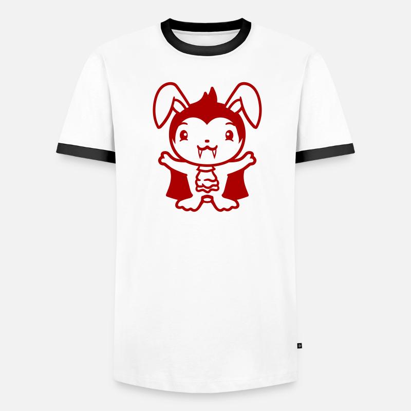 Bunny Vampire Sharp Long Teeth Halloween Costume Men's Ringer Shirt