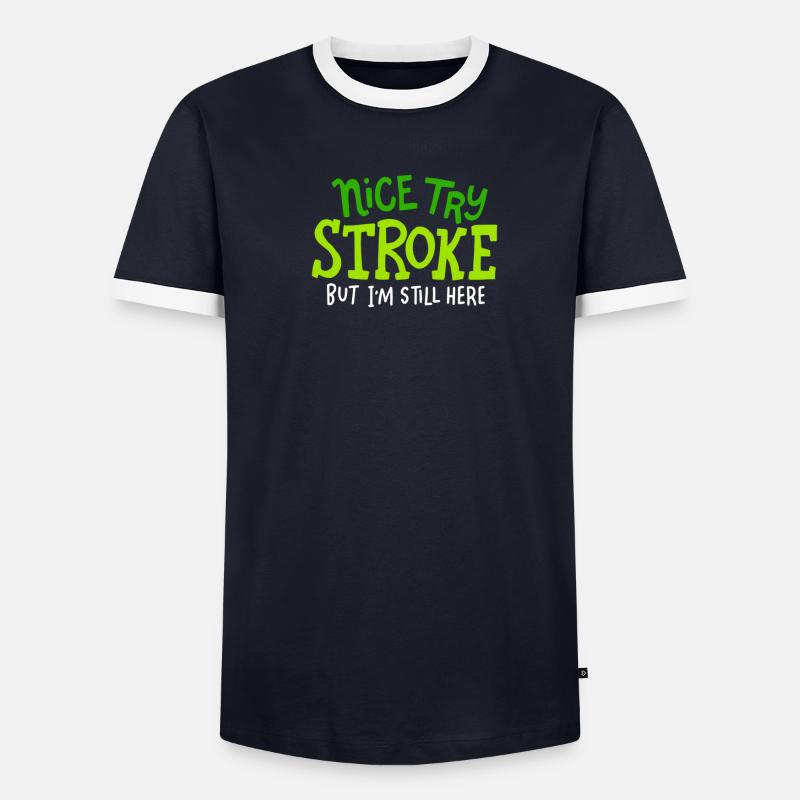Stroke Surviving Gift Idea Netter T-shirt contrasté Homme