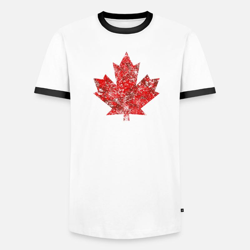 Canada Maple Leaf Maple Leaf Canada America Grunge Men's Ringer Shirt