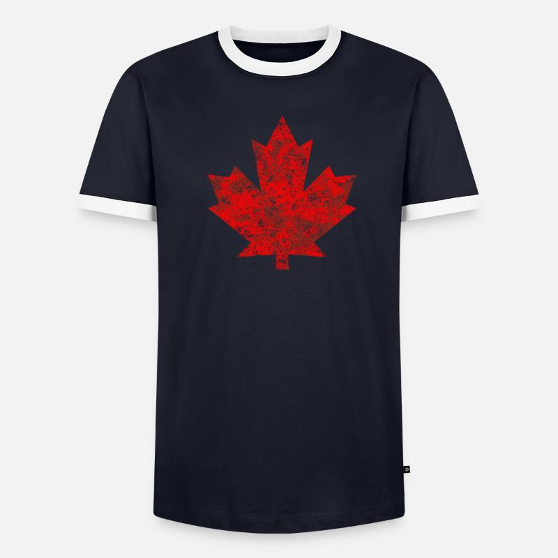 Canada Maple Leaf Maple Leaf Canada America Grunge Men's Ringer Shirt