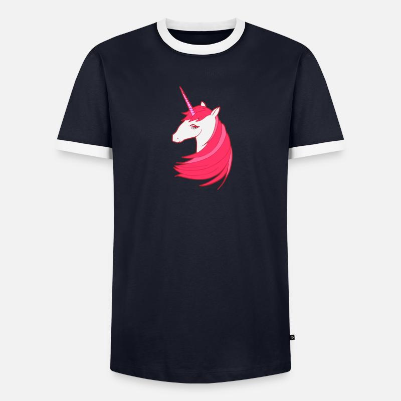 Das rote letzte Einhorn Männer Kontrast-T-Shirt