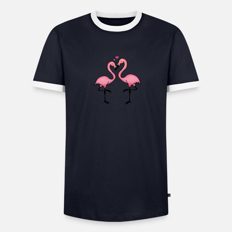flamingos Liebe Männer Kontrast-T-Shirt