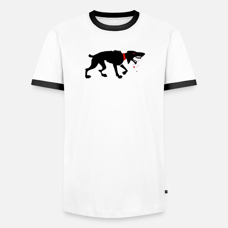Bissiger Köter Männer Kontrast-T-Shirt