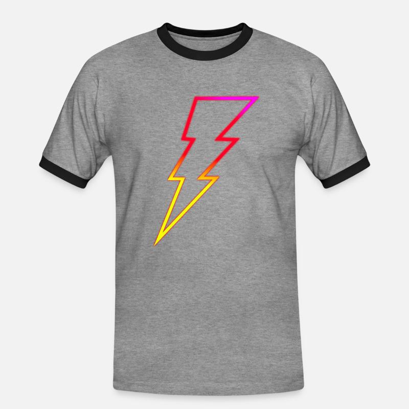 Lightning - Men's Ringer Shirt - heather grey/black