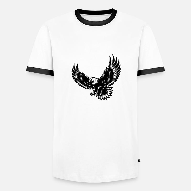 Expressive eagle with spread wings Men's Ringer Shirt