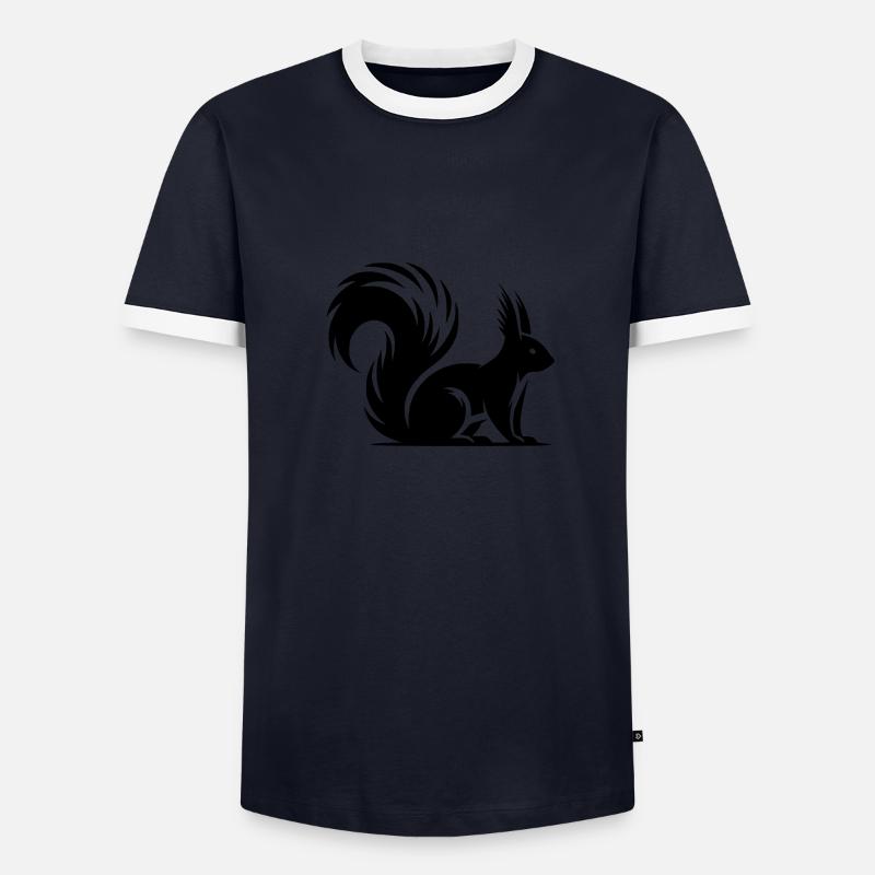 Wildes putziges Eichhörnchen Kinder Zeichnung Männer Kontrast-T-Shirt