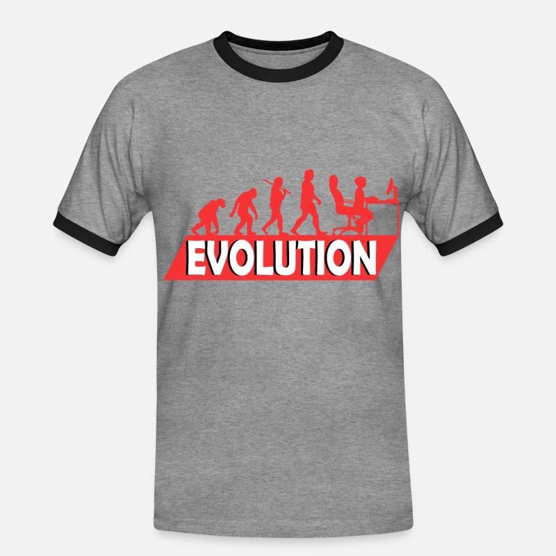 Computer Nerd Programmierer Evolution witzige - Männer Kontrast-T-Shirt - Grau meliert/Schwarz