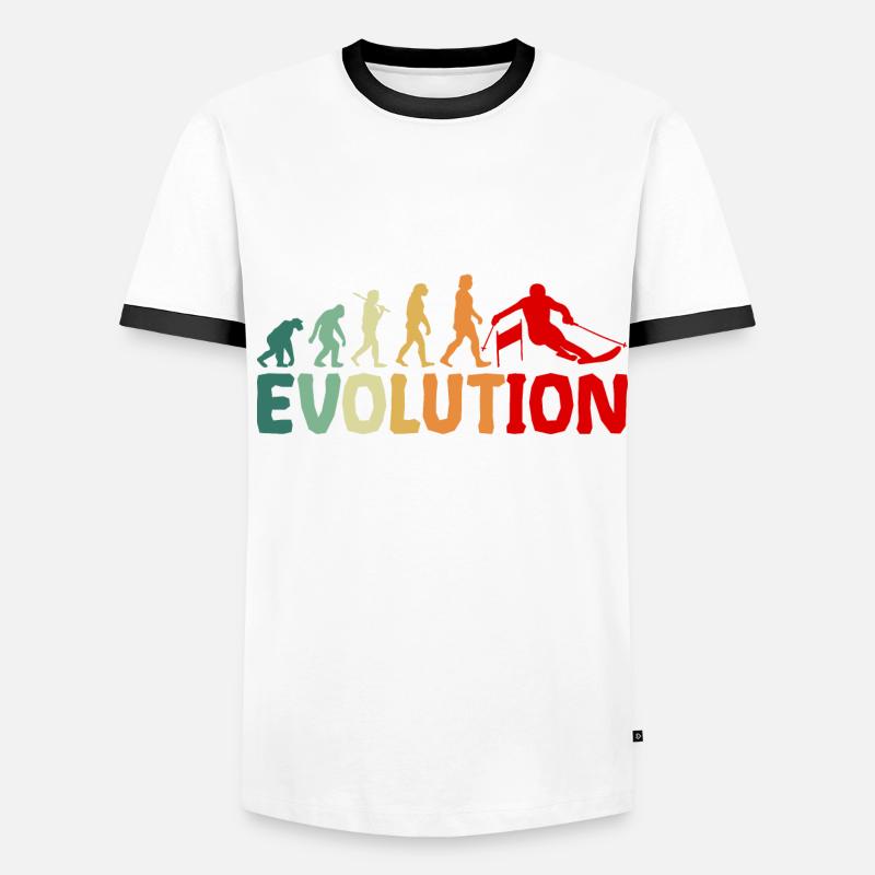 Evolution of Skiing Männer Kontrast-T-Shirt