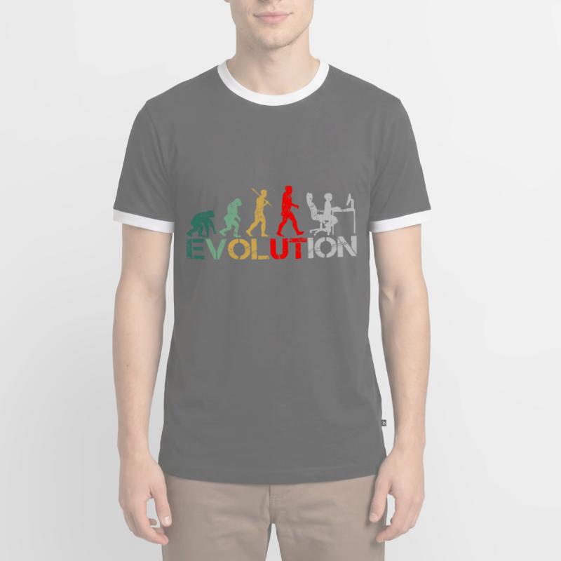 Computer Nerd Programmierer Evolution witzige Männer Kontrast-T-Shirt