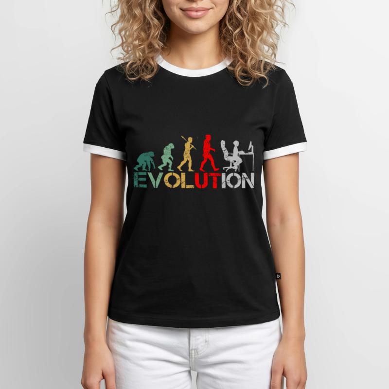 Computer Nerd Programmeur Evolution drôle T-shirt contrasté Homme