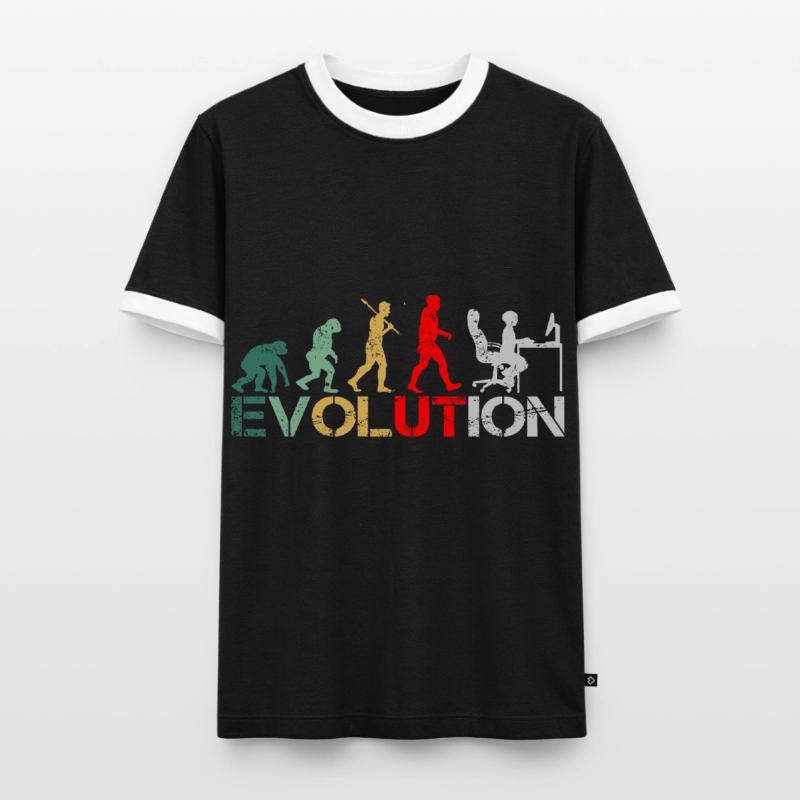 Computer Nerd Programmierer Evolution witzige Männer Kontrast-T-Shirt