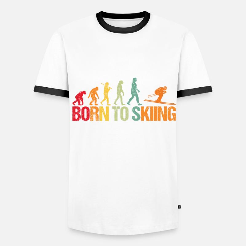 Evolution of Skiing Männer Kontrast-T-Shirt