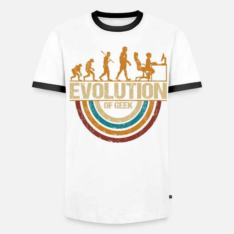Computer Nerd Programmer Evolution funny Men's Ringer Shirt